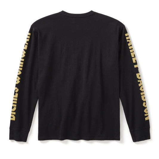 Dickies x H-D® Men's Heavyweight Long Sleeve Eagle Tee Black