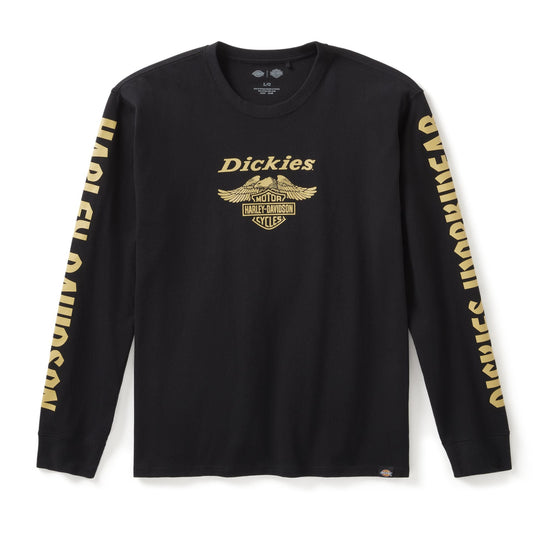 Dickies x H-D® Men's Heavyweight Long Sleeve Eagle Tee Black
