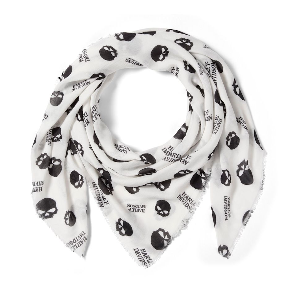 Harley-Davidson® Women's Willie G Skull Shawl-Black or White