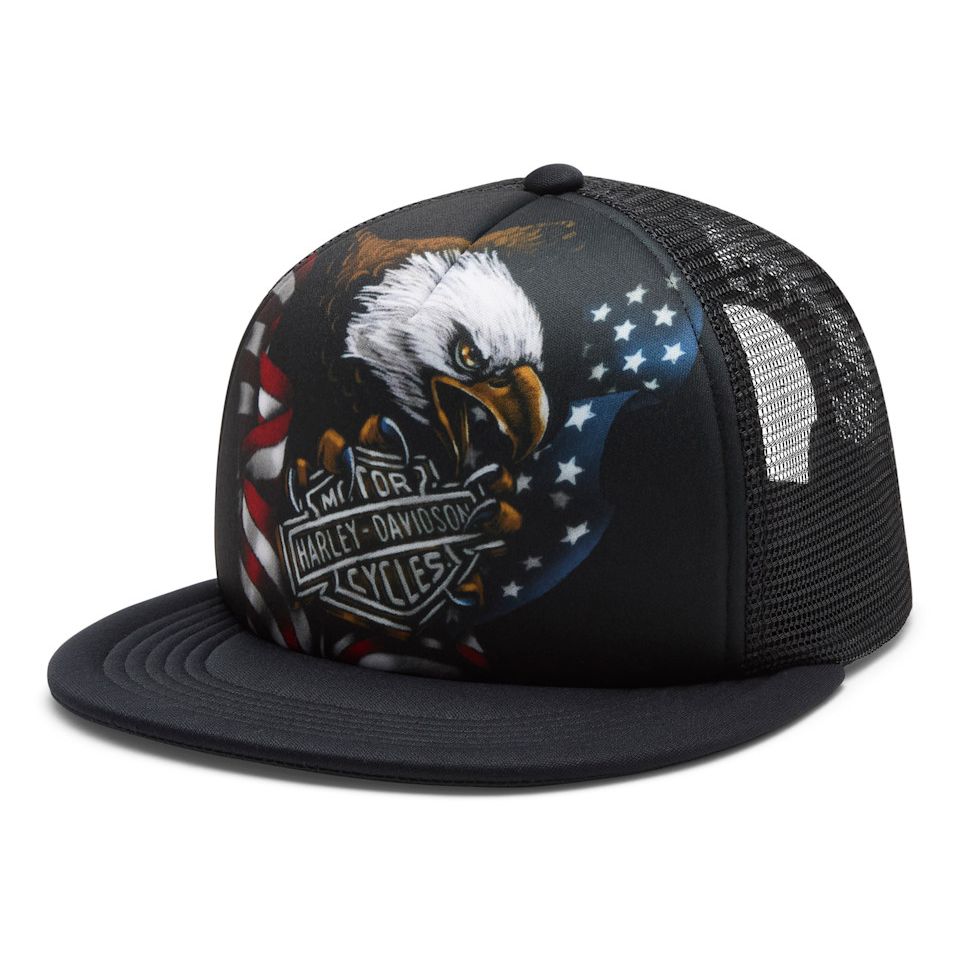 Harley-Davidson® Men's Stars & Stripes Eagle Trucker Cap