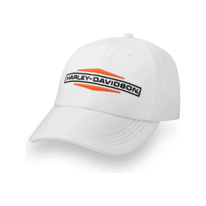 Harley-Davidson® Women's Stacked Bar & Shield Ponytail Cap - Bright White