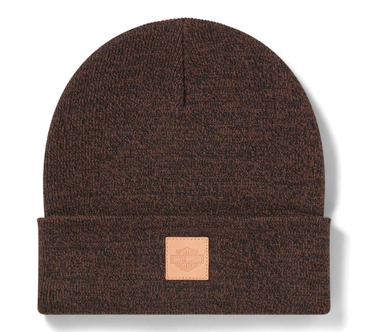 Harley-Davidson® Men's Forever Harley Leather Patch Beanie- 2 Colour Options