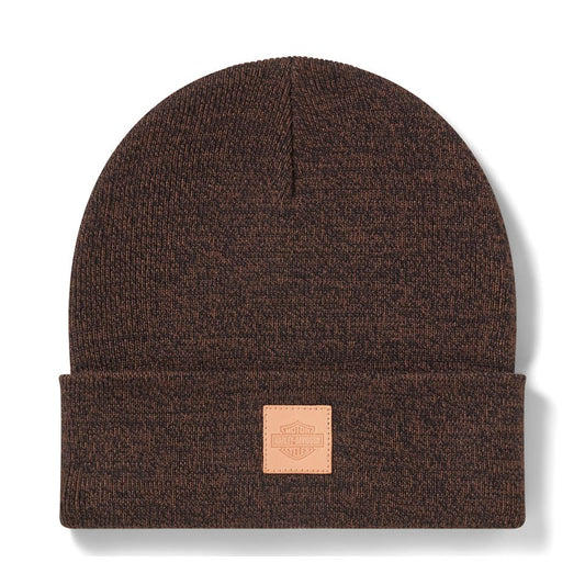 Harley-Davidson® Men's Forever Harley Leather Patch Beanie- 2 Colour Options