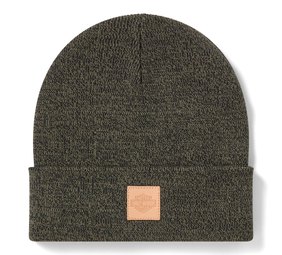 Harley-Davidson®  Men's Forever Harley Leather Patch Beanie- 2 Colour Options