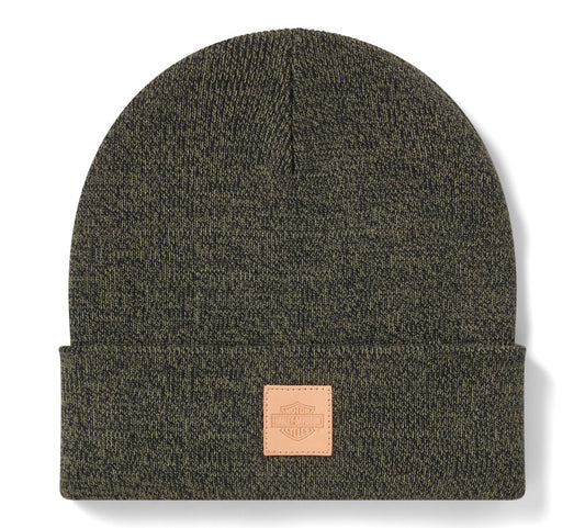 Harley-Davidson® Men's Forever Harley Leather Patch Beanie- 2 Colour Options