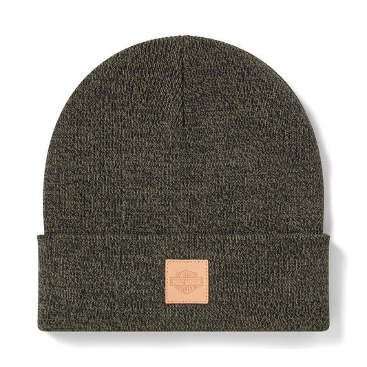 Harley-Davidson® Men's Forever Harley Leather Patch Beanie- 2 Colour Options