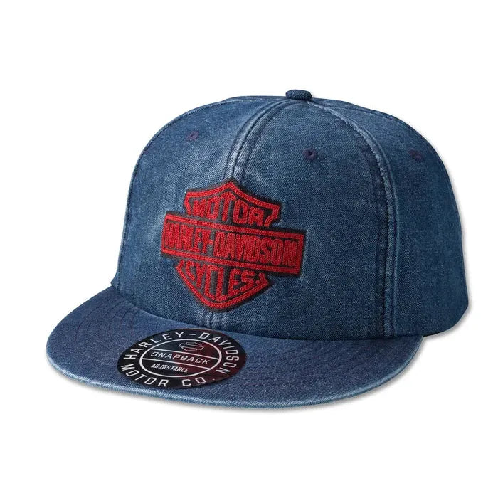 Harley-Davidson® Bar & Shield Denim Snapback Cap - Peacoat