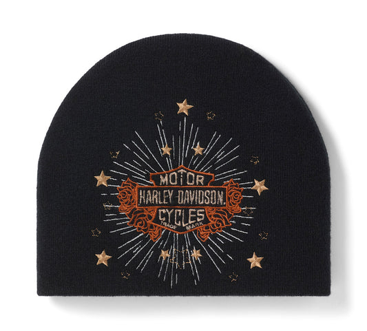Harley-Davidson® Women's Bling Iron Rose Beanie