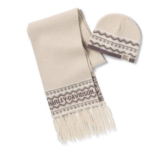 Harley-Davidson® Women's Beanie & Scarf Harley Holidays 2-Piece Giftset