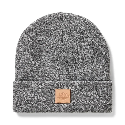 Harley-Davidson® Forever Harley® Leather Patch Beanie Grey