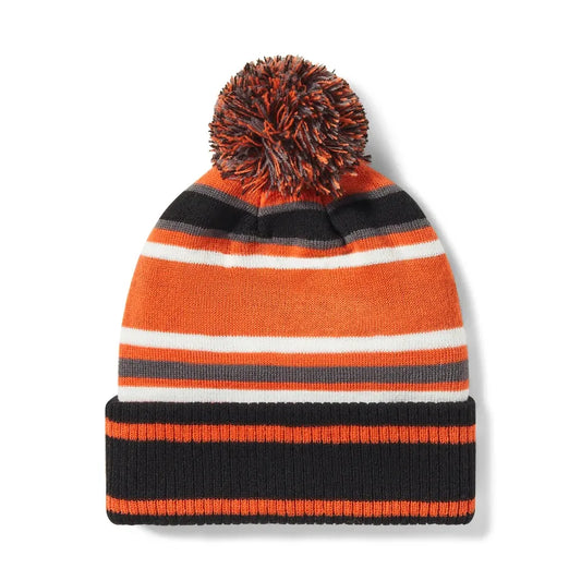Harley-Davidson® Stripe Pom Beanie - Harley Orange & Harley Black
