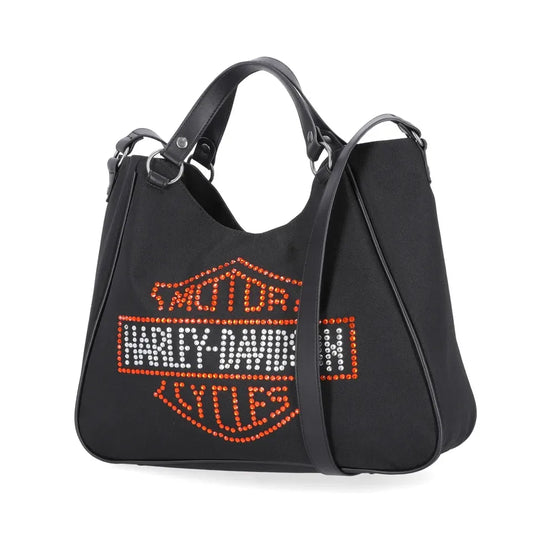 Harley-Davidson® Bar & Shield Rhinestone Tote Bag