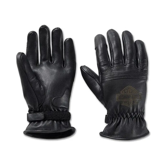 Harley-Davidson® Men's Helm Leather Work Gloves - Black