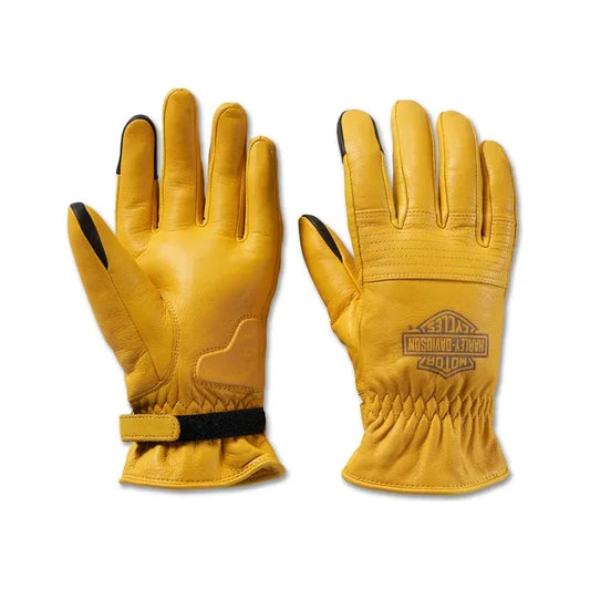 Harley-Davidson® Men's Helm Leather Work Gloves - Natural