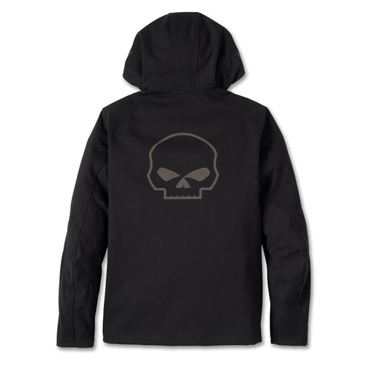 Harley-Davidson® Men's Deflector 2.0 Willie G Skull Hooded Riding Fleece - Black Beauty