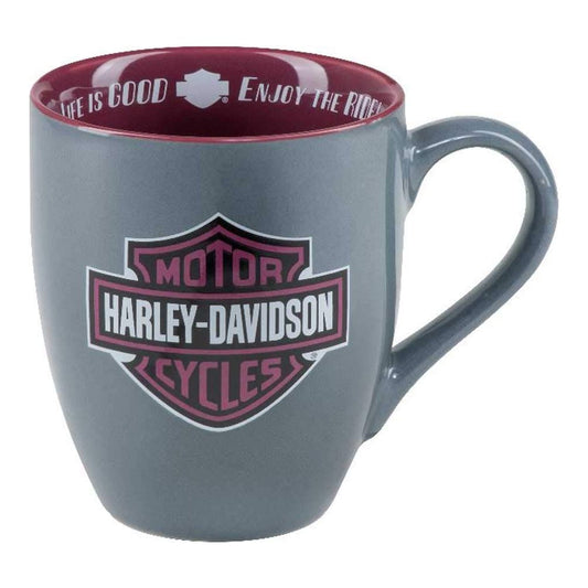 Harley-Davidson® Enjoy The Ride B&S Ceramic Coffee Mug - Gray - 15 oz.