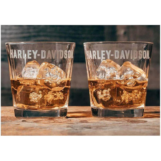 Harley-Davidson® Etched Rocks Glass Set