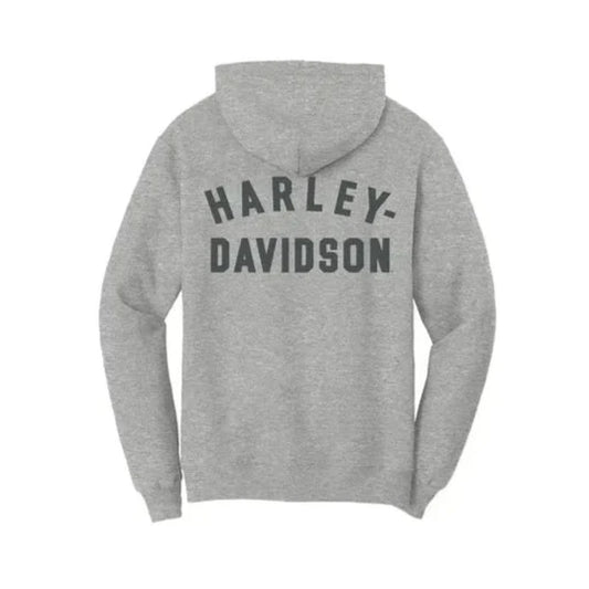 Harley-Davidson® Women's Special Racer Font Zip Front Hoodie - Light Grey Heather