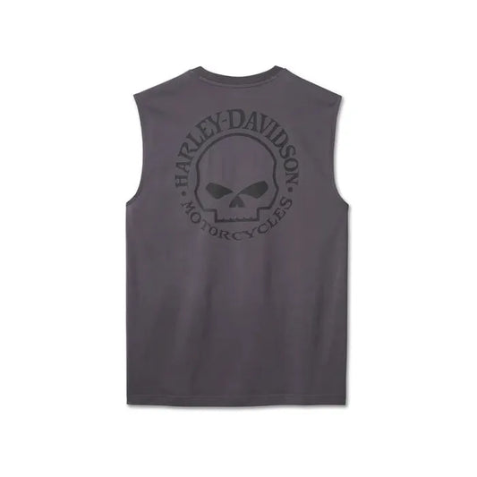 Harley-Davidson® Men's Willie G Skull Muscle Tee - Blackened Pearl