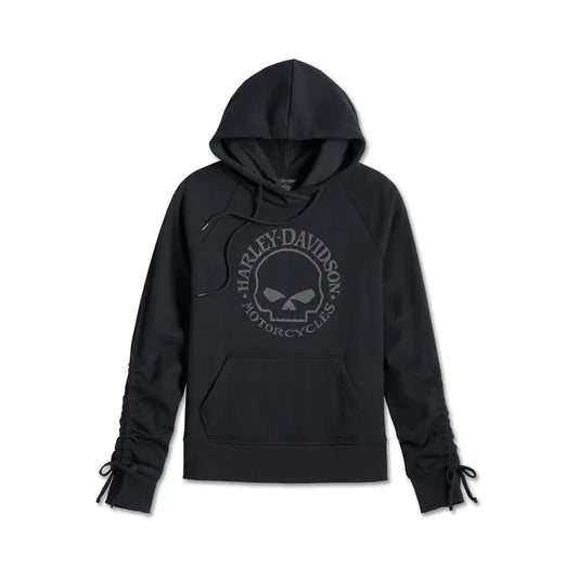 Harley-Davidson® Women's Willie G Skull Tie Sleeve Hoodie