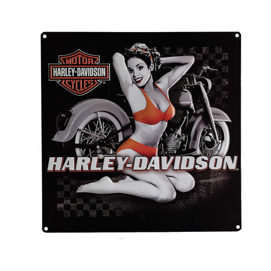 Harley-Davidson® Flash Back Babe Tin Sign 37 x 37cm