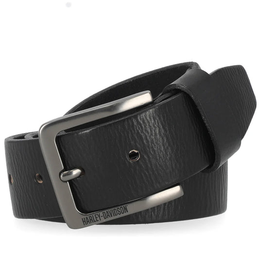 Harley-Davidson® Men's Oversized Embossed Matte Gunmetal Finish Belt