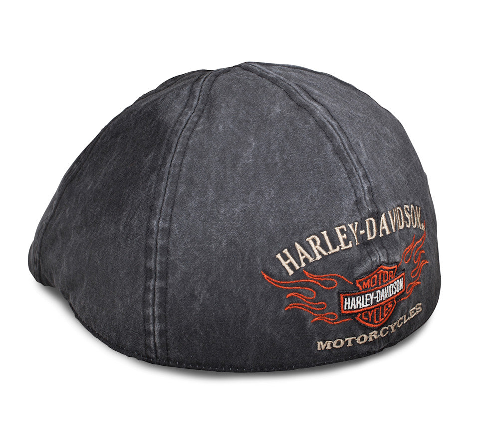Harley Davidson Unisex Flame Graphic Fitted Ivy Cap