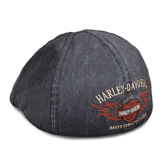 Harley Davidson Unisex Flame Graphic Fitted Ivy Cap
