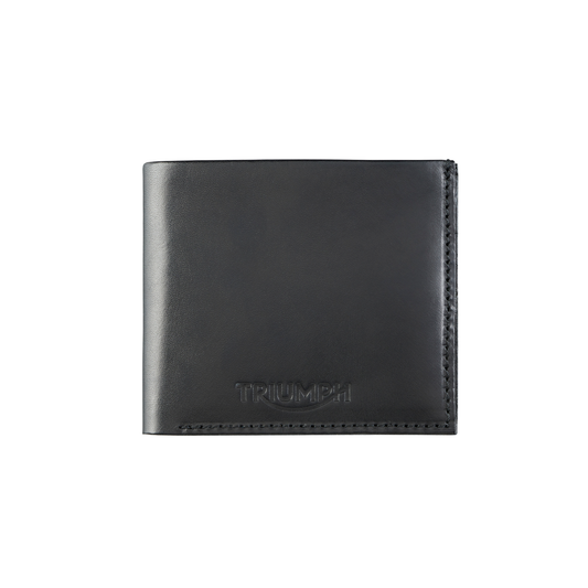 Triumph Black Leather Folding Card Holder