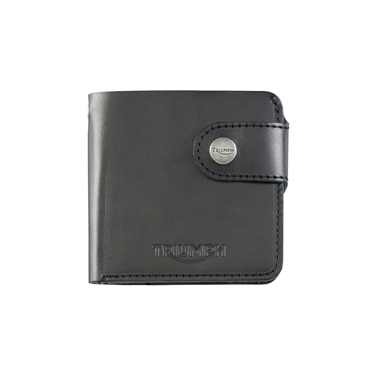 Triumph Black Leather Square Biker Wallet