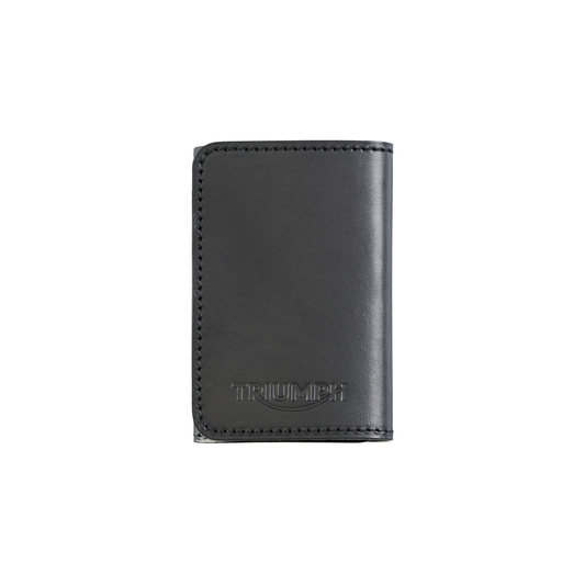 Triumph Black Leather Folding Key Holder - Premium Leather Key Organizer