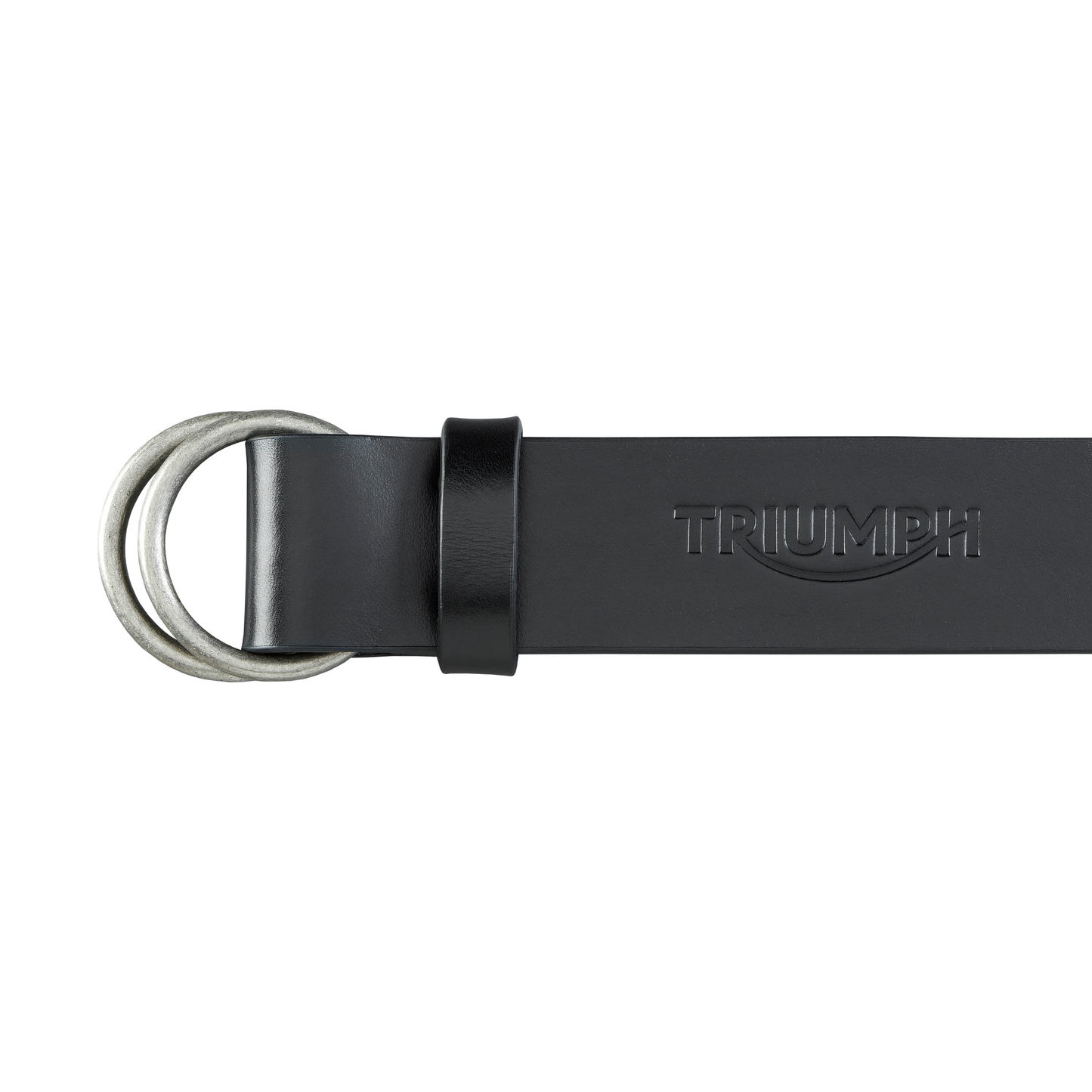 Triumph Black Leather O-Ring Belt - Premium Leather Belt for Men