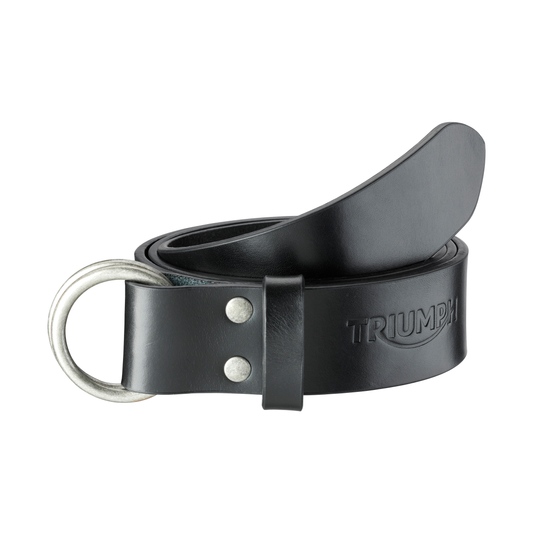 Triumph Black Leather O-Ring Belt - Premium Leather Belt for Men