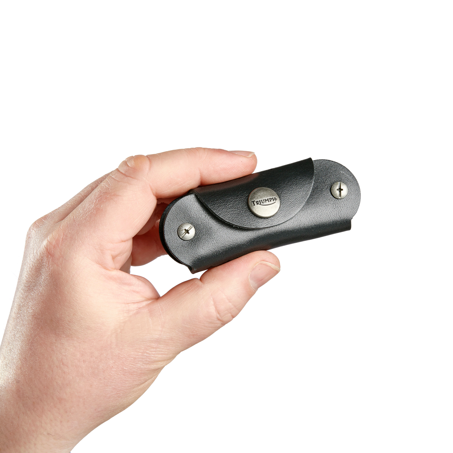 Triumph Black Leather Key Holder - Premium Key Organizer