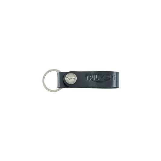 Triumph Black Leather Keyring - Premium Leather Keychain