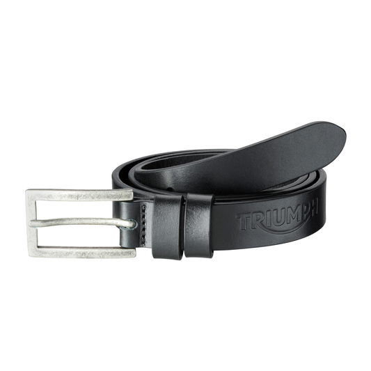 Triumph Ladies Black Leather Belt - Adjustable One-Size Belt for Women