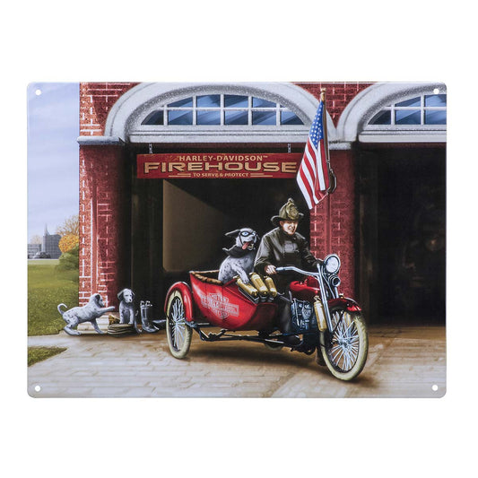 Harley-Davidson® H-D Firehouse Dogs Tin Sign