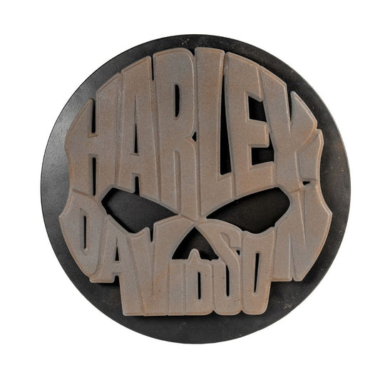 Harley-Davidson® Skull Round Metal Wall Art