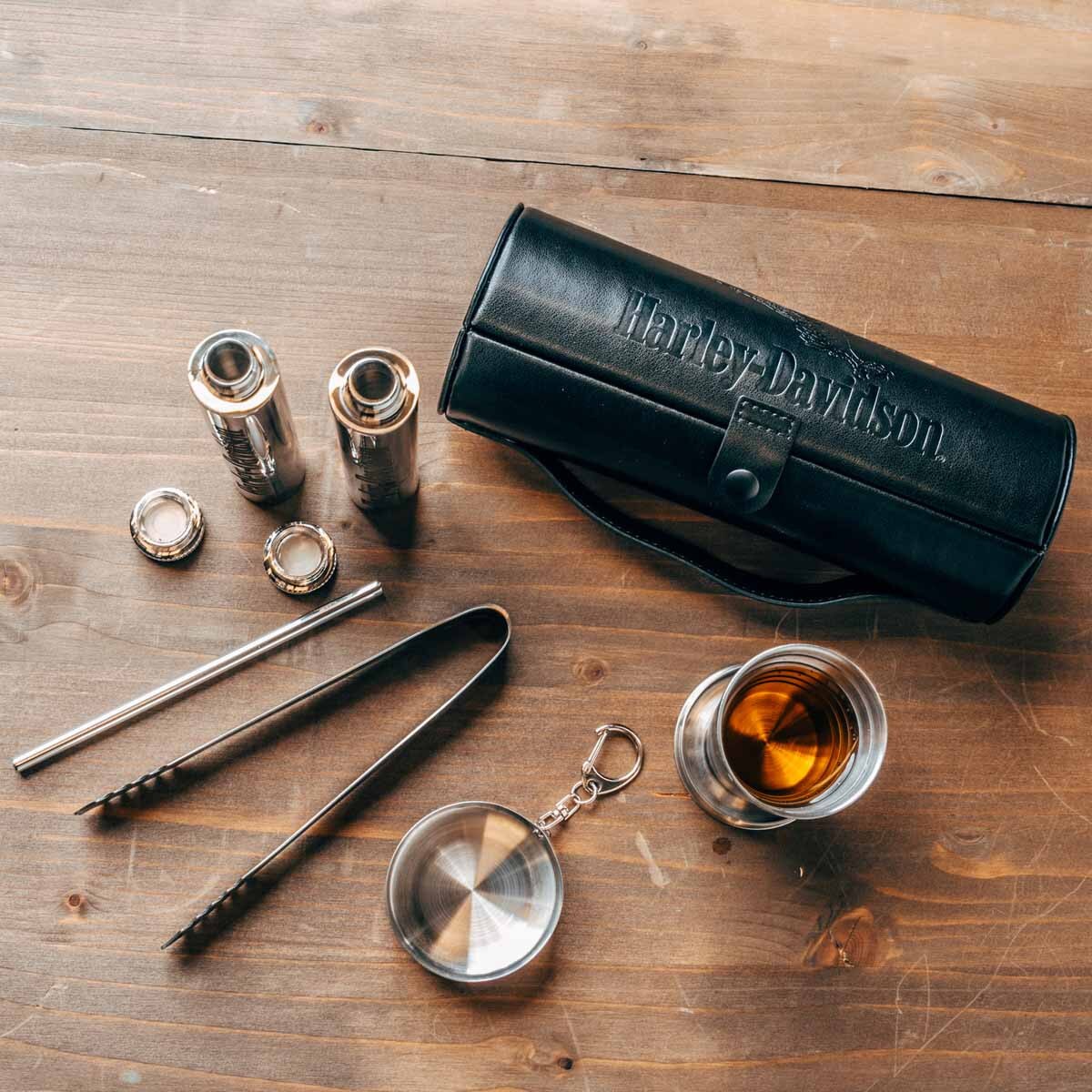 Harley-Davidson® Open B&S Eagle Travel Bar Set
