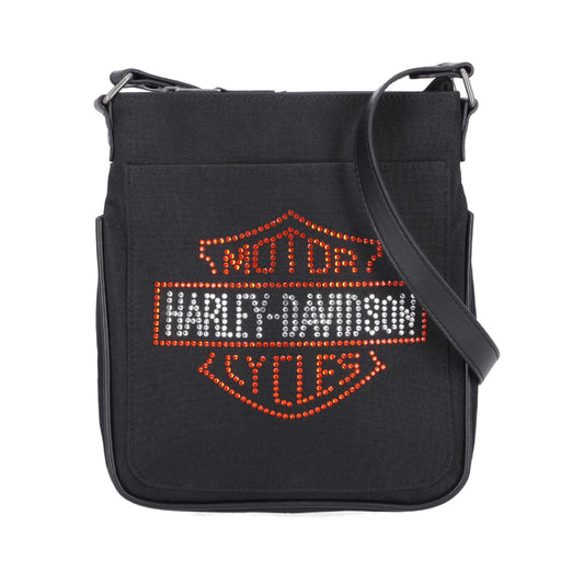 Harley-Davidson® Bar & Shield Rhinestone Cross Body Bag - Black