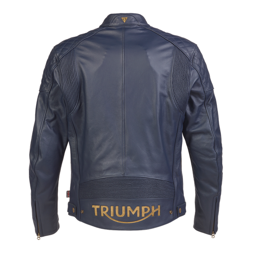 Triumph Braddan Leather Jacket - Blue