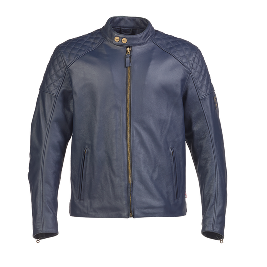 Triumph Braddan Leather Jacket - Blue