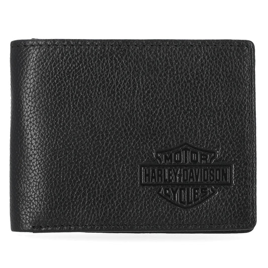 Harley-Davidson® Men's Classic Bar & Shield Logo Passcase Leather Billfold Wallet
