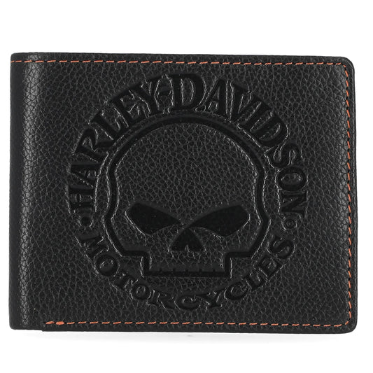 Harley-Davidson® Men's Willie G Skull Passcase Bi-Fold Wallet