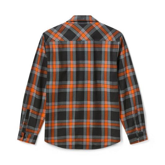 Men's H-D Standard Long Sleeve Plaid Shirt - Hawaiian Sunset & Harley Black