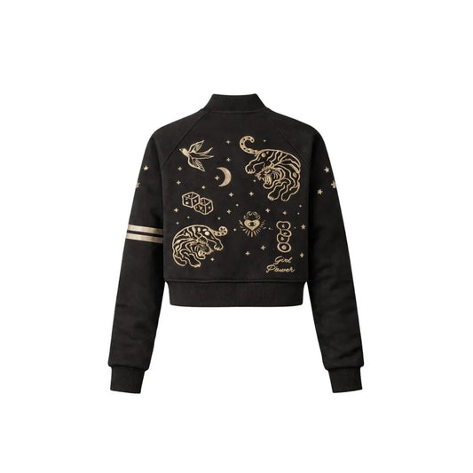 Wildust Sisters Ladies Oracle Black Varsity Jacket