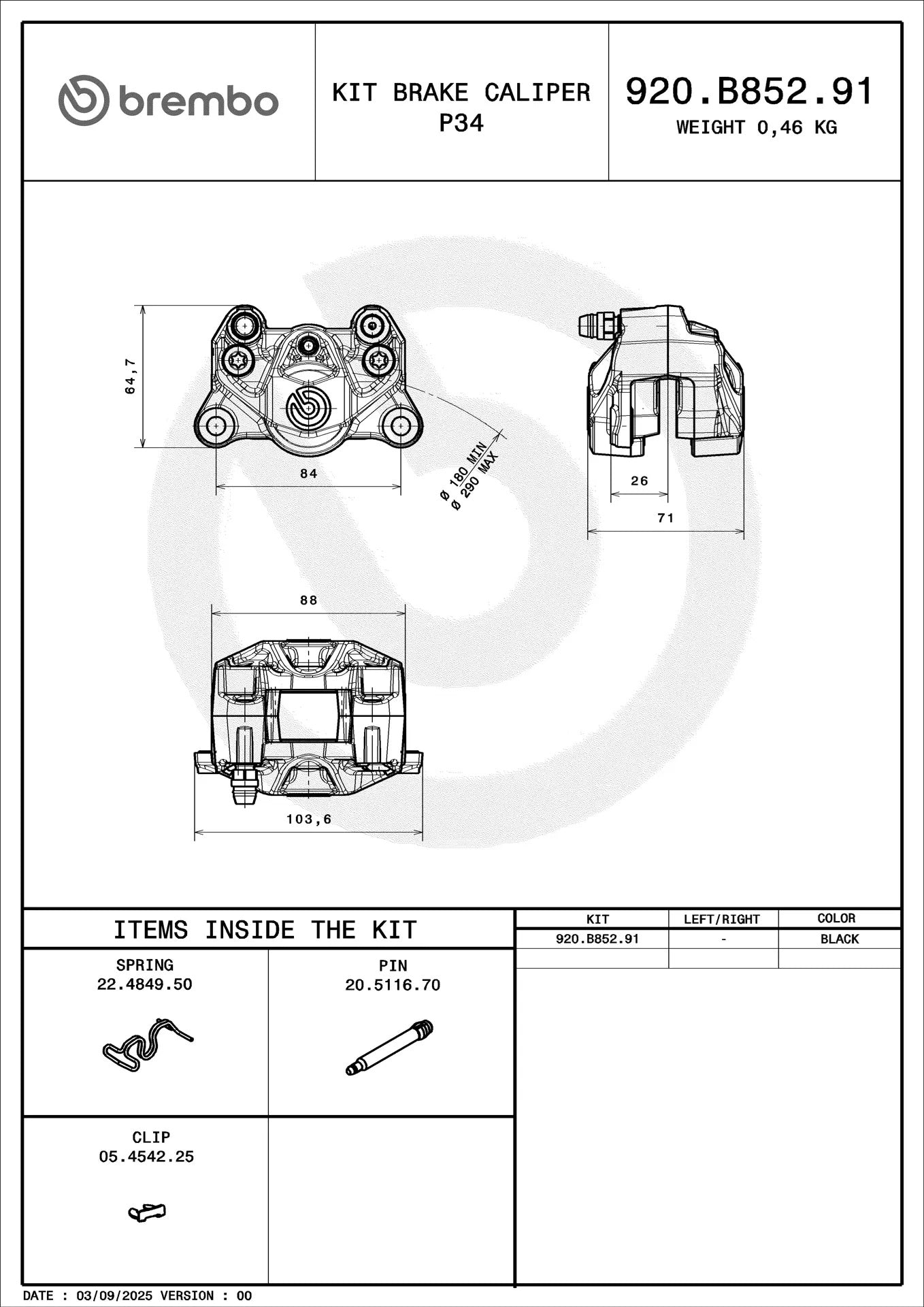 Brembo Brake Caliper 920B85291