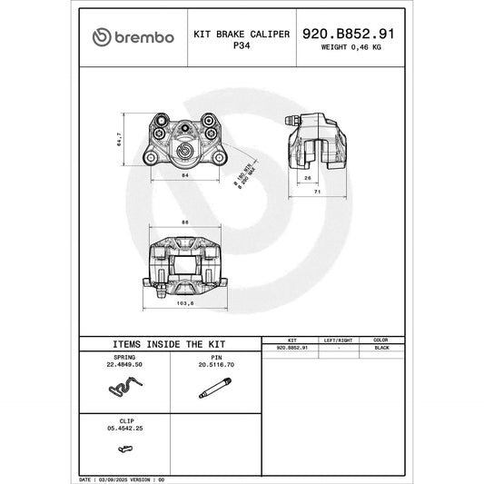 Brembo Brake Caliper 920B85291