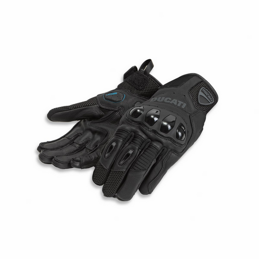 Ducati City C4 Fabric-Leather Gloves Black/Black
