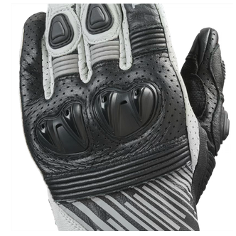 Triumph Bullet Black and Grey Leather Gloves